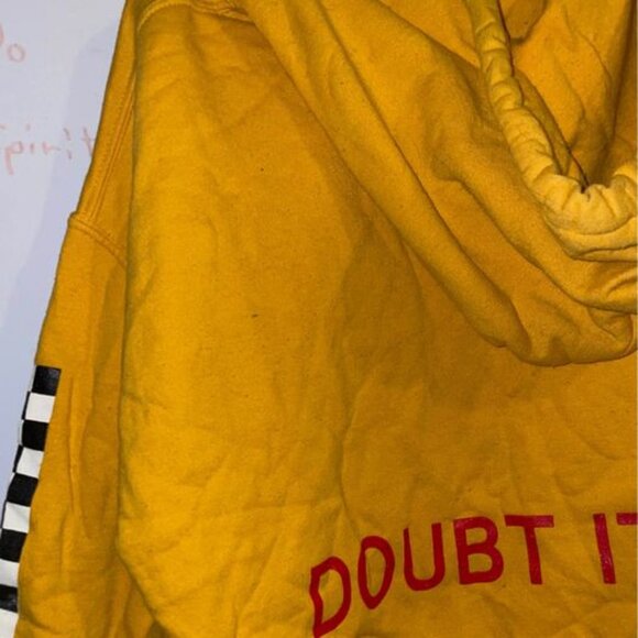 Vintage Super Duper Kyle "Doubt It" Merch Hoodie - Yellow with Red Flames! - Picture 5 of 6